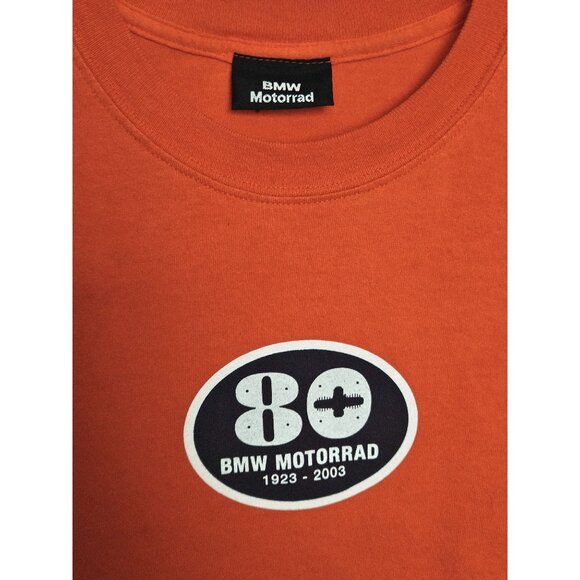 BMW Motorcycles Motorrad Anniversary 80 years 1923-2003 T Shirt Mens Size Large - Picture 2 of 10
